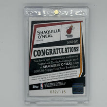 Shaquille O'Neal Miami Heat NBA Basketball Topps First Row 2005-06 Auto /115