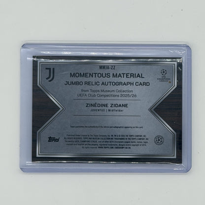 Zinedine Zidane Juventus UEFA Soccer Topps 2025-26 Museum Collection Auto /10