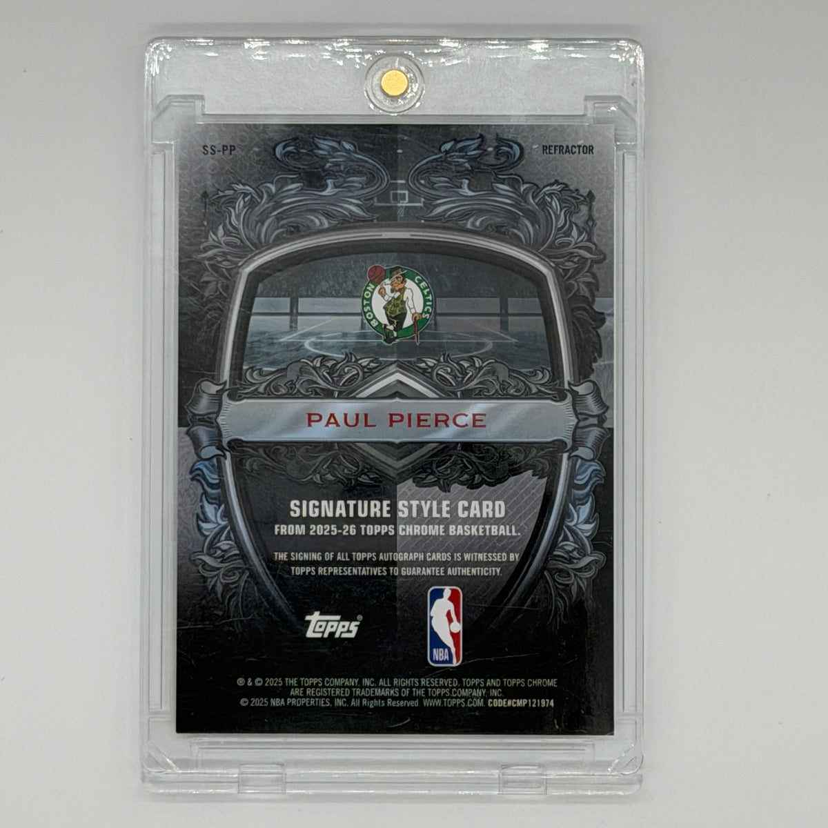 Paul Pierce Boston Celtics NBA Basketball Topps 2025 Chrome Signature Style Auto