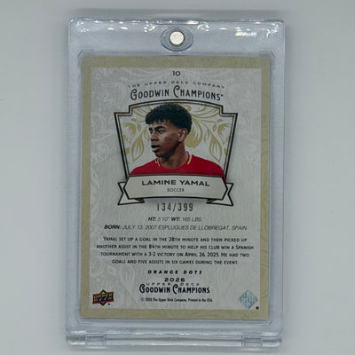 Lamine Yamal Soccer Upper Deck 2026 Goodwin Champions Orange Dots /399
