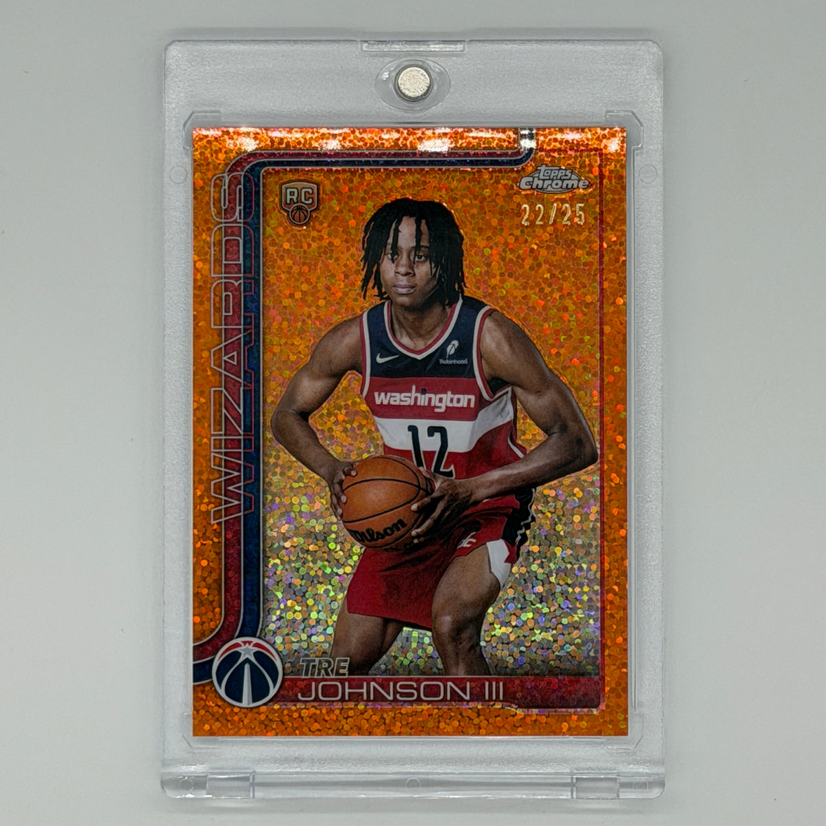 Tre Johnson III Washington Wizards NBA Basketball Topps 2025 Chrome /25