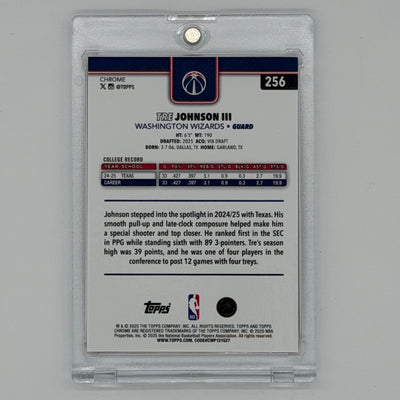 Tre Johnson III Washington Wizards NBA Basketball Topps 2025 Chrome /25