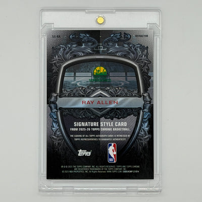 Ray Allen Sonics NBA Basketball Topps 2025 Chrome Signature Style Auto