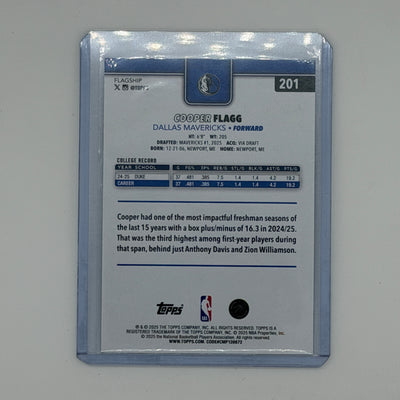 Cooper Flagg Dallas Mavericks NBA Basketball Topps 2025 Flagship