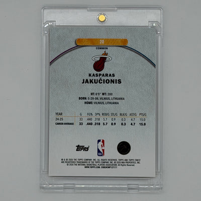 Kasparas Jakuonis Miami Heat NBA Basketball Topps 2026 Finest /50