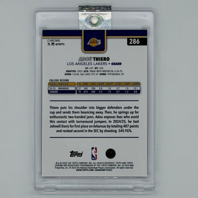 Adou Thiero Los Angeles Lakers NBA Basketball Topps 2026 Chrome /75