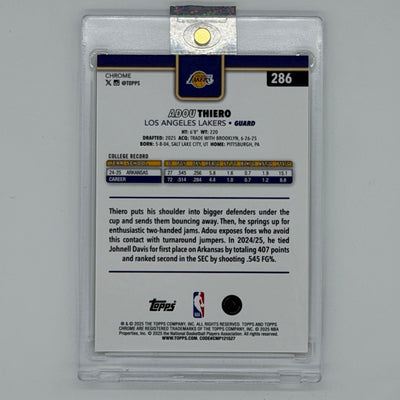Adou Thiero Los Angeles Lakers NBA Basketball Topps 2025 Chrome /25