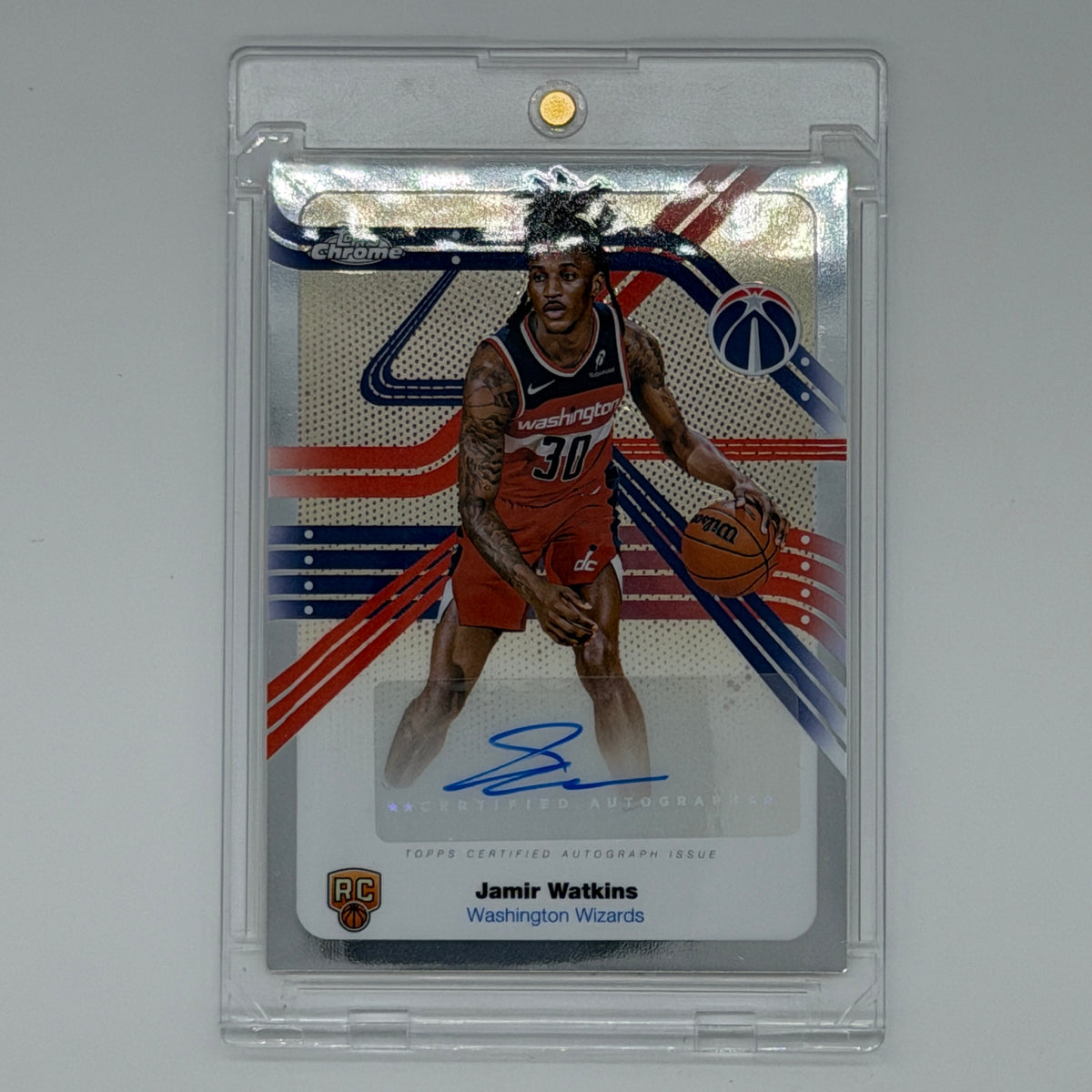 Jamir Watkins Washington Wizards NBA Basketball Topps 2025 Chrome Next Stop Signatures