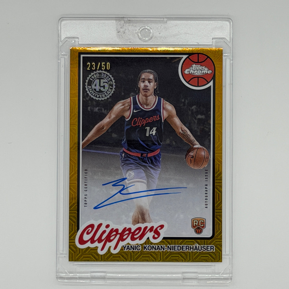 Yanic Konan-Niederhäuser LA Clippers NBA Basketball Topps 2025 Chrome Auto /50