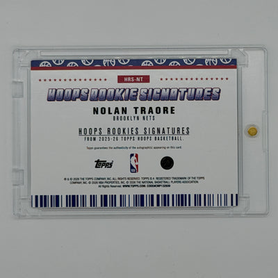 Nolan Traore Brooklyn Nets NBA Basketball Topps 2025 Hoops Rookie Signatures