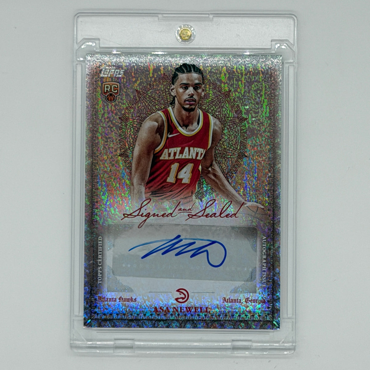 Asa Newell Atlanta Hawks NBA Basketball Topps 2025 Signed and Sealed Auto