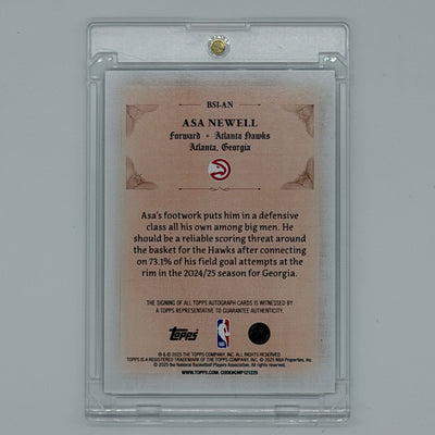 Asa Newell Atlanta Hawks NBA Basketball Topps 2025 Signed and Sealed Auto