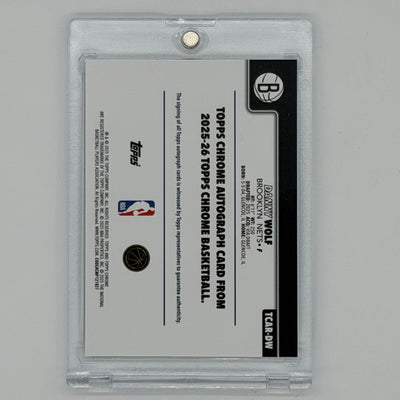 Danny Wolf Brooklyn Nets NBA Basketball Topps 2025 Chrome Auto
