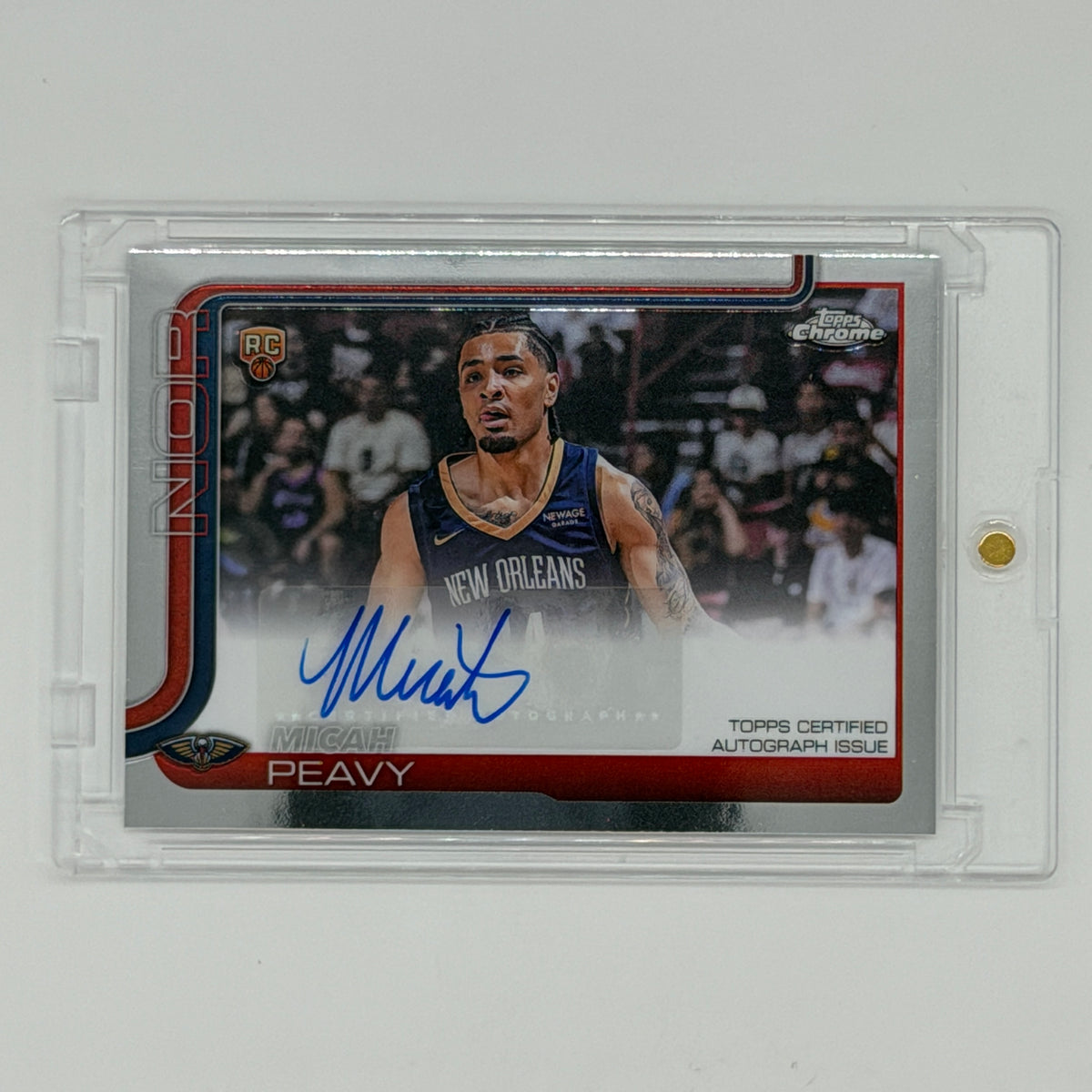 Micah Peavy New Orleans Pelicans NBA Basketball Topps 2025 Chrome Auto