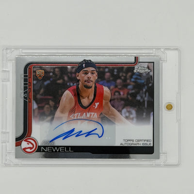 Asa Newell Atlanta Hawks NBA Basketball Topps 2025 Chrome Auto