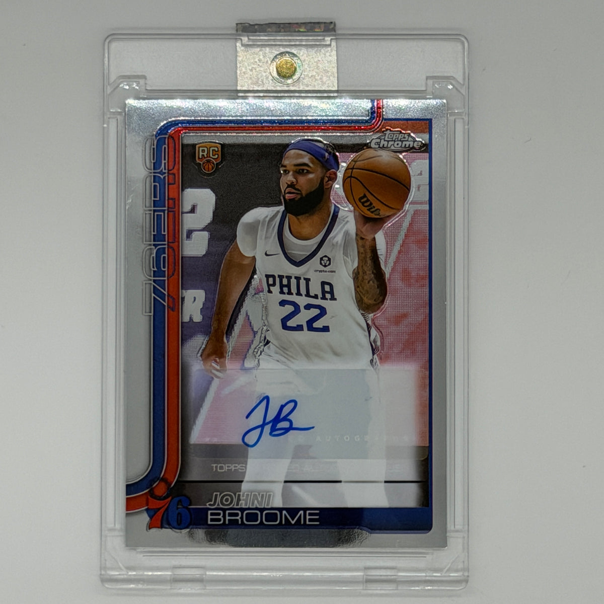 Johni Broome Philadelphia 76ers NBA Basketball Topps 2025 Chrome Auto