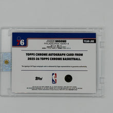 Johni Broome Philadelphia 76ers NBA Basketball Topps 2025 Chrome Auto
