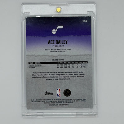 Ace Bailey Utah Jazz NBA Basketball Topps 2026 Ice