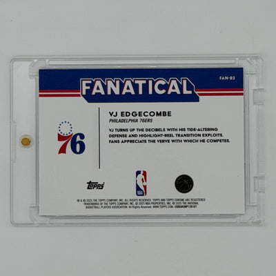 VJ Edgecombe Philadelphia 76ers NBA Basketball Topps 2025 Chrome Fanatical