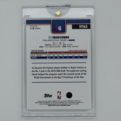 VJ Edgecombe Philadelphia 76ers NBA Basketball Topps 2025 Holiday