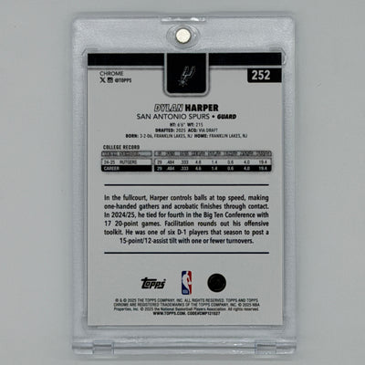 Dylan Harper San Antonio Spurs NBA Basketball Topps 2025 Chrome RC Geomatric