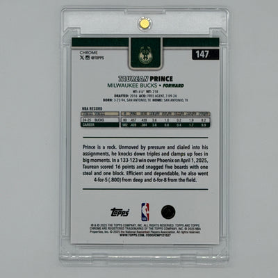 Taurean Prince Milwaukee Bucks NBA Basketball Topps 2025 Chrome Negative