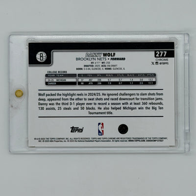 Danny Wolf Brooklyn Nets NBA Basketball Topps 2025 Chrome RC /50