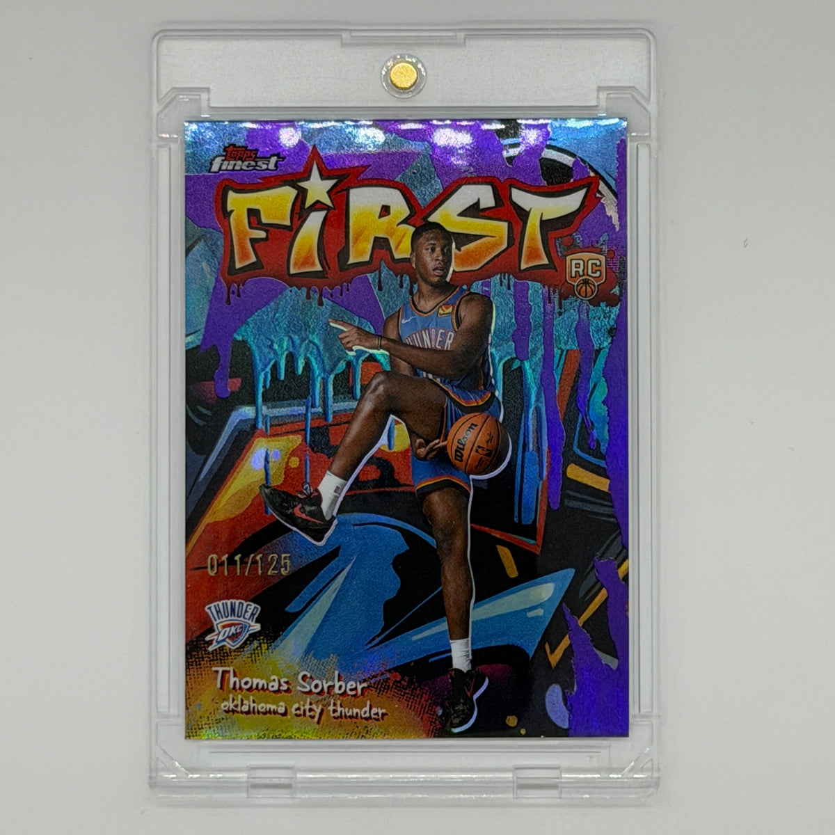 Thomas Sorber Thunder NBA Basketball Topps 2025 Finest First RC /125
