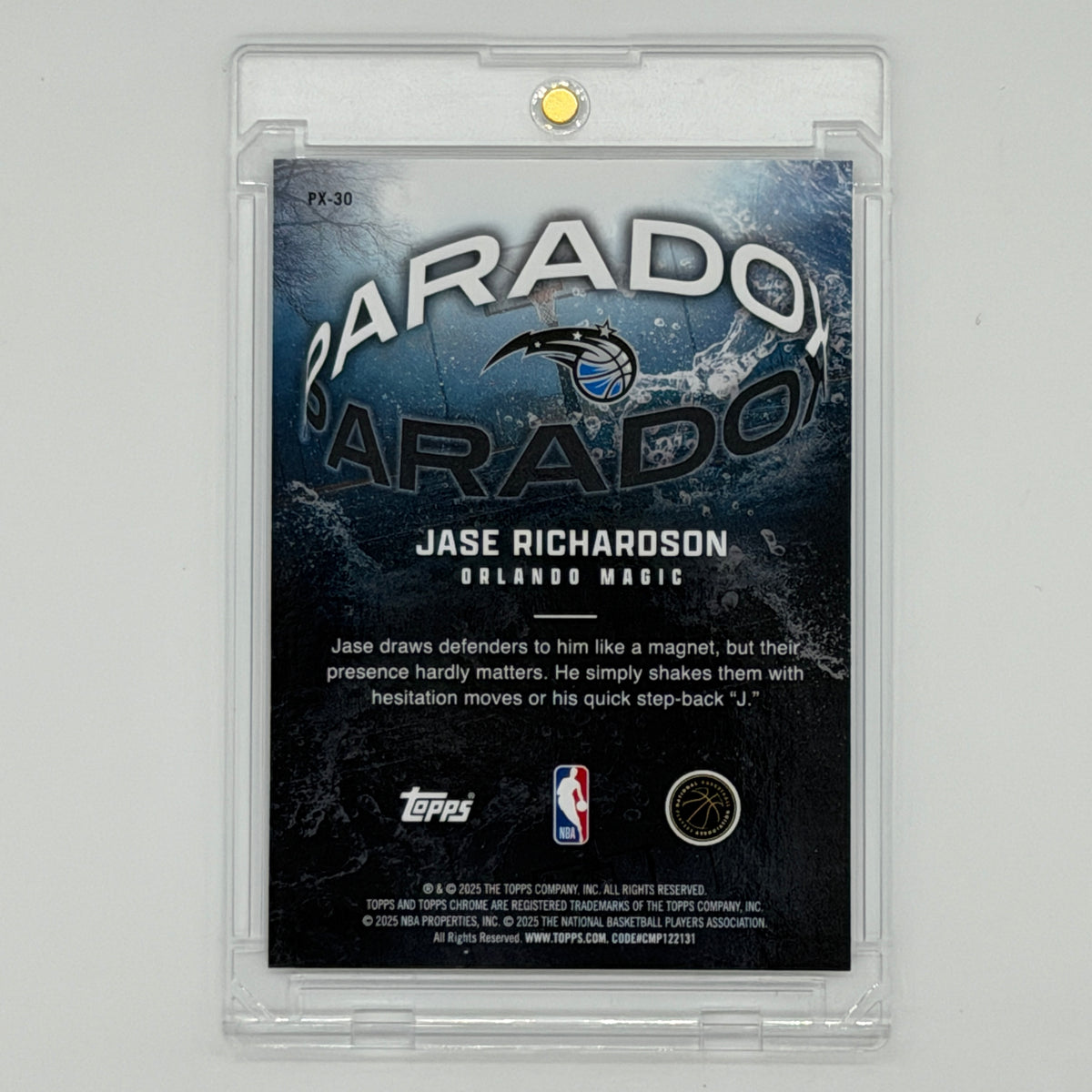 Jase Richardson Orlando Magic NBA Basketball Topps 2025 Chrome Paradox