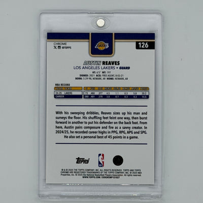 Austin Reaves Los Angeles Lakers NBA Basketball Topps 2025 Chrome /75