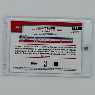 Jalen Williams Oklahoma City Thunder NBA Basketball Topps 2025 Chrome /50