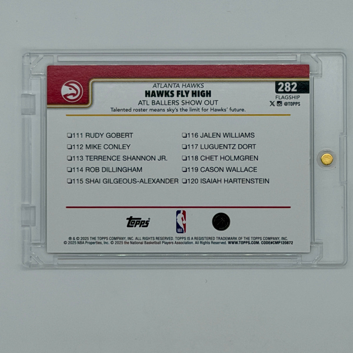 Atlanta Hawks NBA Basketball Topps 2025 Flagship ATL Ballers Show Out /50