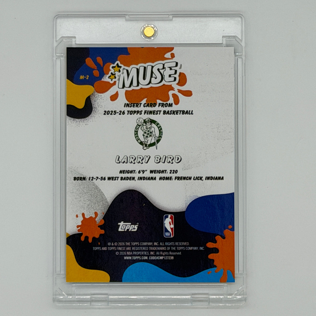 Larry Bird Boston Celtics NBA Basketball Topps 2025 Finest Muse /50