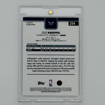 Kon Knueppel Charlotte Hornets NBA Basketball Topps 2025 Chrome Geomatric