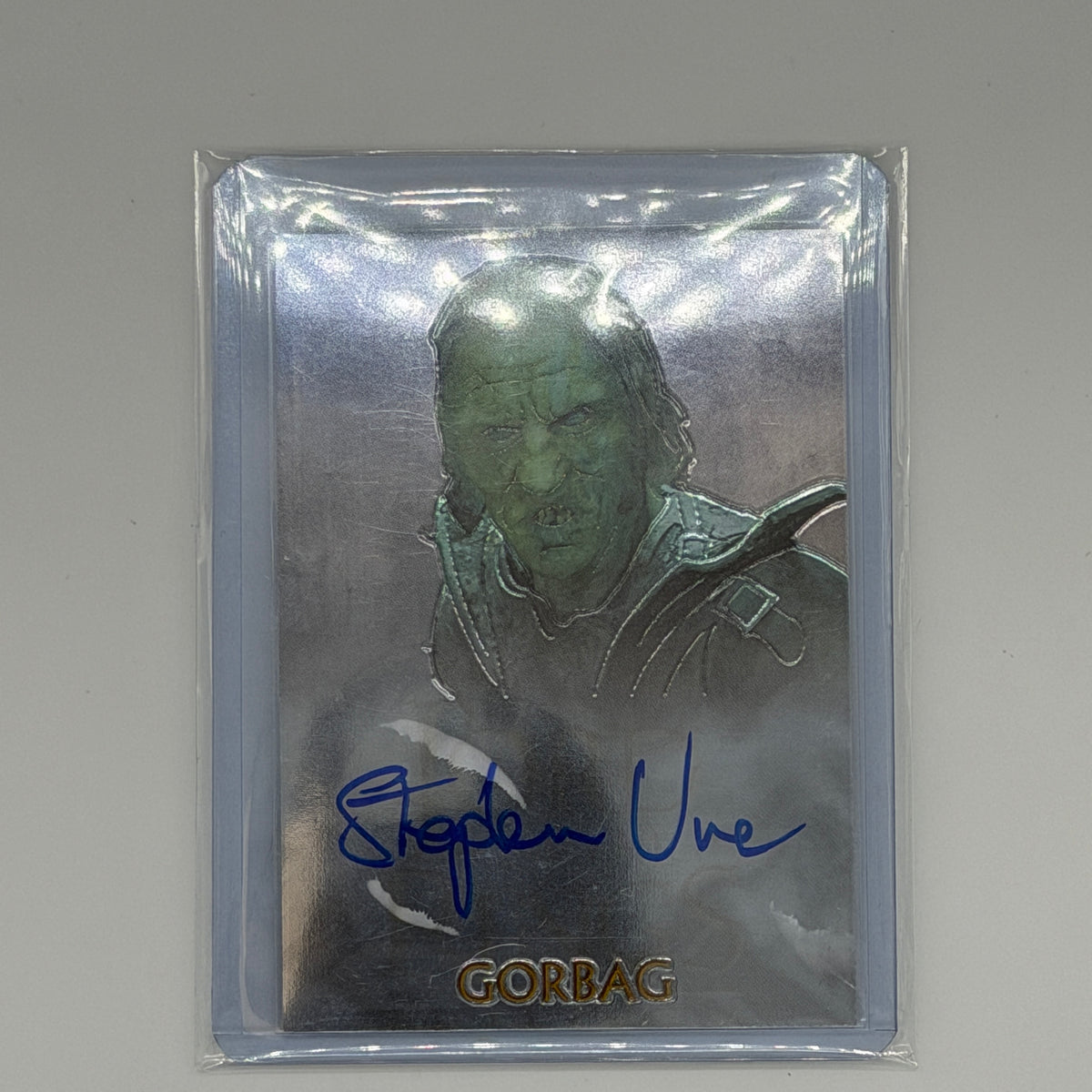 Stephen Ure as Gorbag Lord of the Rings Trilogy Topps 2007 Chrome Auto