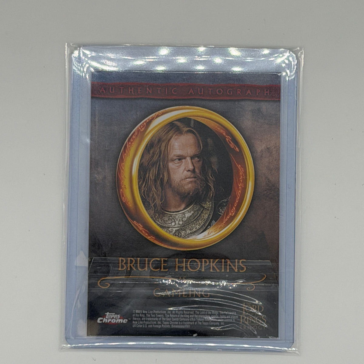 Bruce Hopkins as Gamling Lord of the Rings Trilogy Topps 2007 Chrome Auto