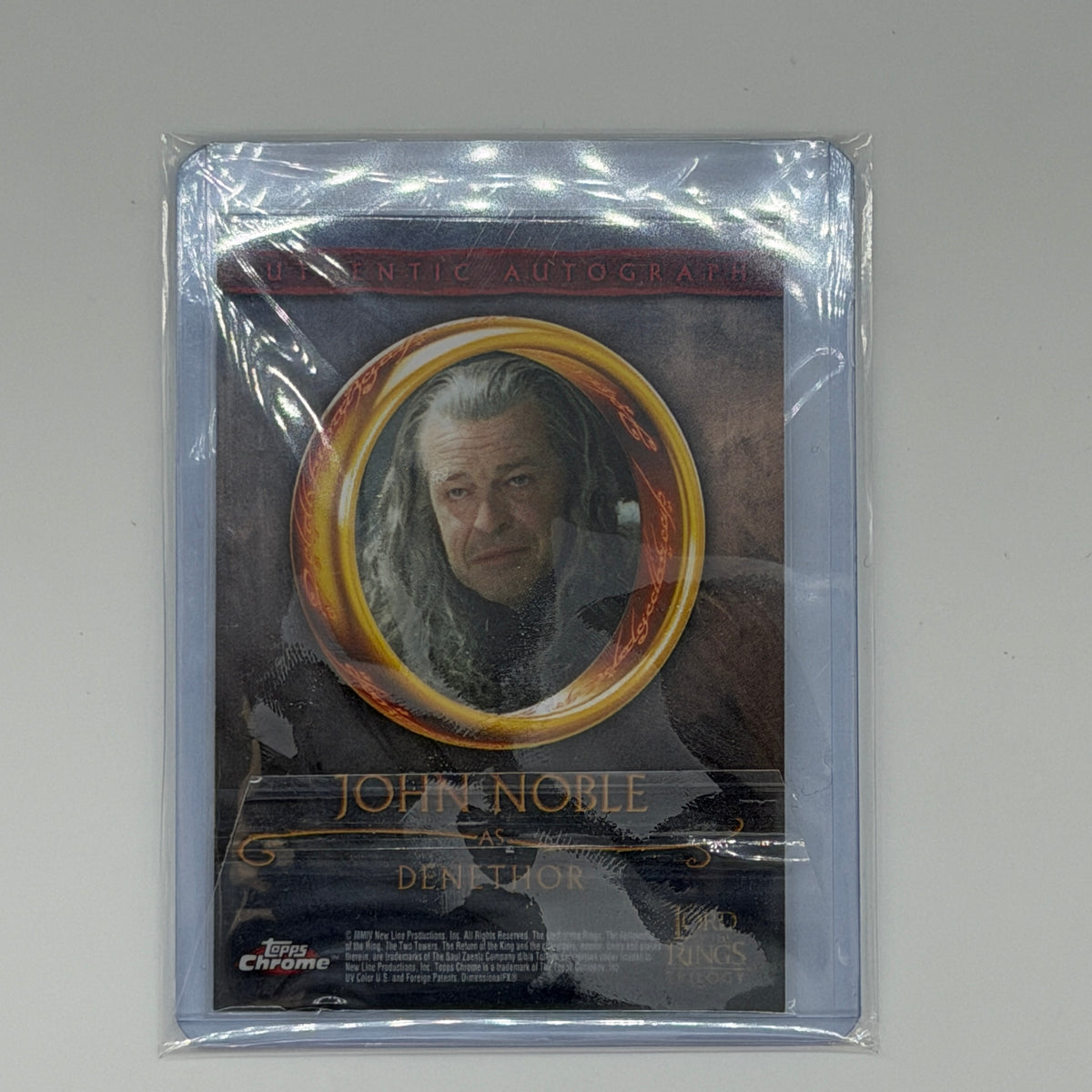 John Noble as Denethor Lord of the Rings Trilogy Topps 2007 Chrome Auto