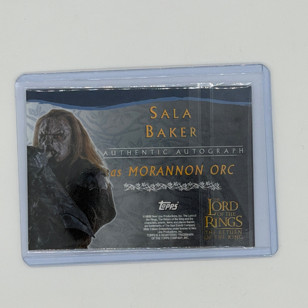 Sala Baker as Morannon Orc Return of the King Lord of the Rings Topps 2003 Auto