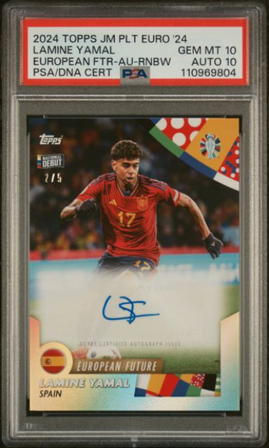 LAMINE YAMAL Autograph 2/5 PSA 10/10 - TOPPS I AM JOSE MOURINHO PLATINUM CURATED SET 2024 (Graded Card)
