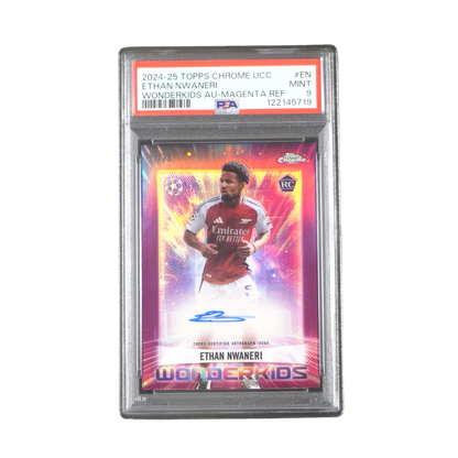 Ethan Nwaneri 07/75 PSA 9 Wonderkids Autograph - 2024-25 Topps Chrome® UCC (Graded Card)