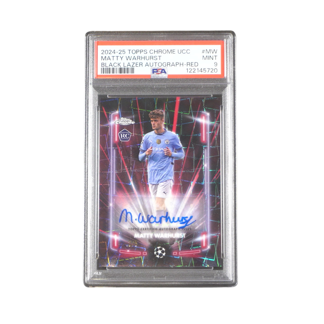 Matty Warhurst 2/5 PSA 9 Black Lazer Autograph - 2024-25 Topps Chrome® UCC (Graded Card)