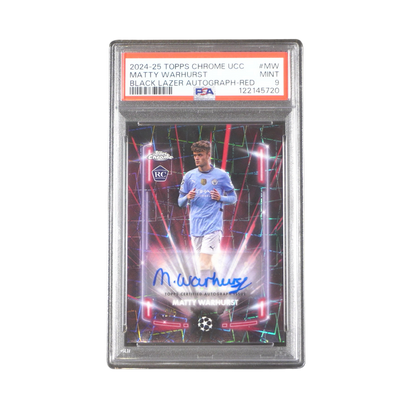 Matty Warhurst 2/5 PSA 9 Black Lazer Autograph - 2024-25 Topps Chrome® UCC (Graded Card)