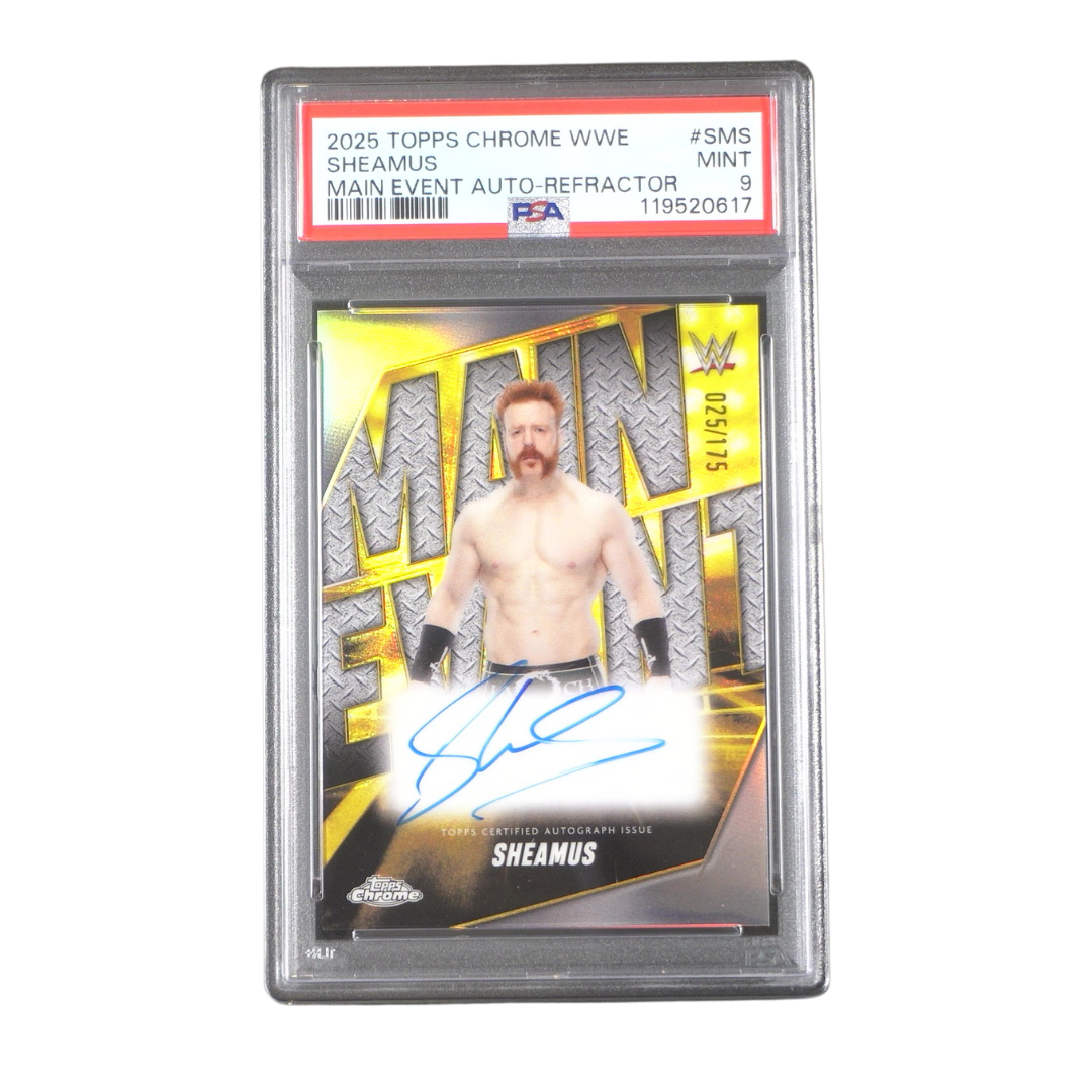 Sheamus 025 /175 PSA 9 On Card Autograph - 2025 Topps WWE Chrome® (Graded Card) Kommissionsware