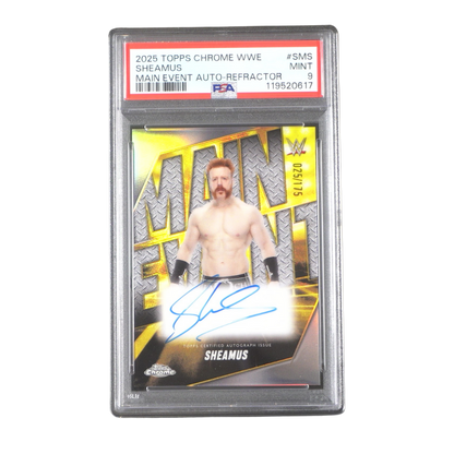 Sheamus 025 /175 PSA 9 On Card Autograph - 2025 Topps WWE Chrome® (Graded Card) Kommissionsware