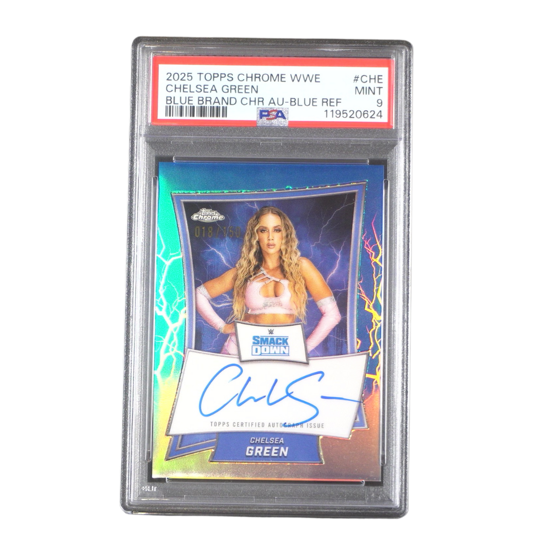 Chelsea Green 018/150 PSA 9 On Card Autograph - 2025 Topps WWE Chrome® (Graded Card) Kommissionsware