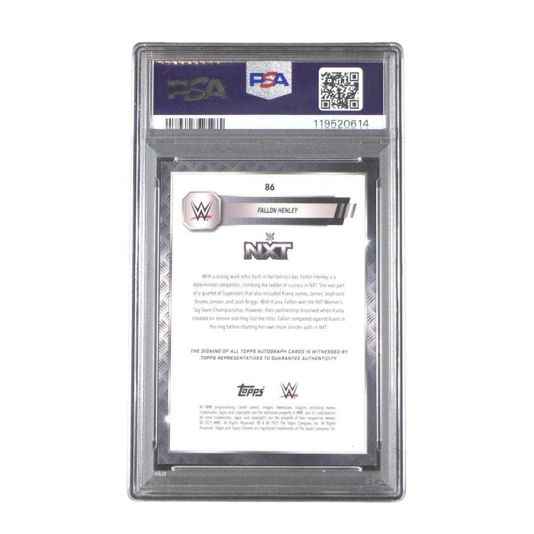 Fallon Henley 09/10 PSA 9 On Card Autograph - 2025 Topps WWE Chrome® (Graded Card) Kommissionsware