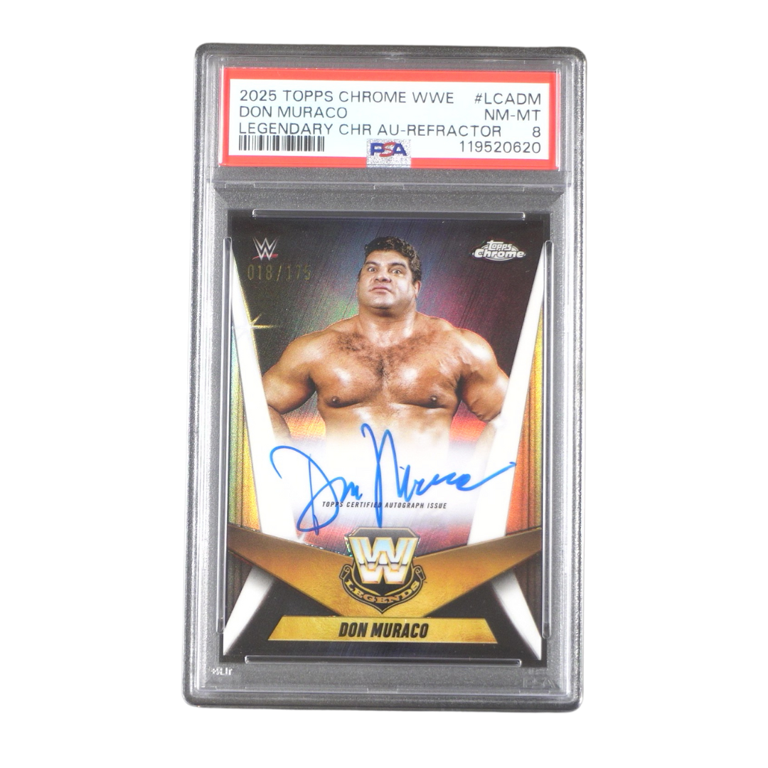 Don Muraco 018/175 PSA 8 On Card Autograph - 2025 Topps WWE Chrome® (Graded Card) Kommissionsware