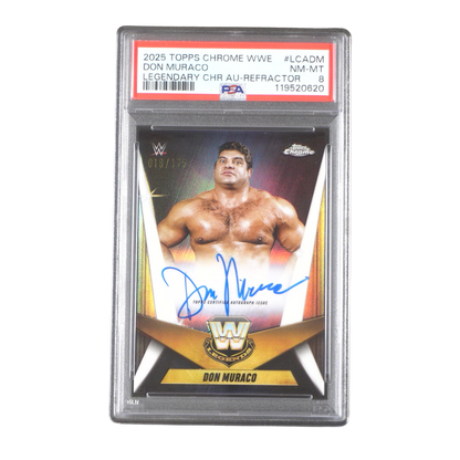 Don Muraco 018/175 PSA 8 On Card Autograph - 2025 Topps WWE Chrome® (Graded Card) Kommissionsware