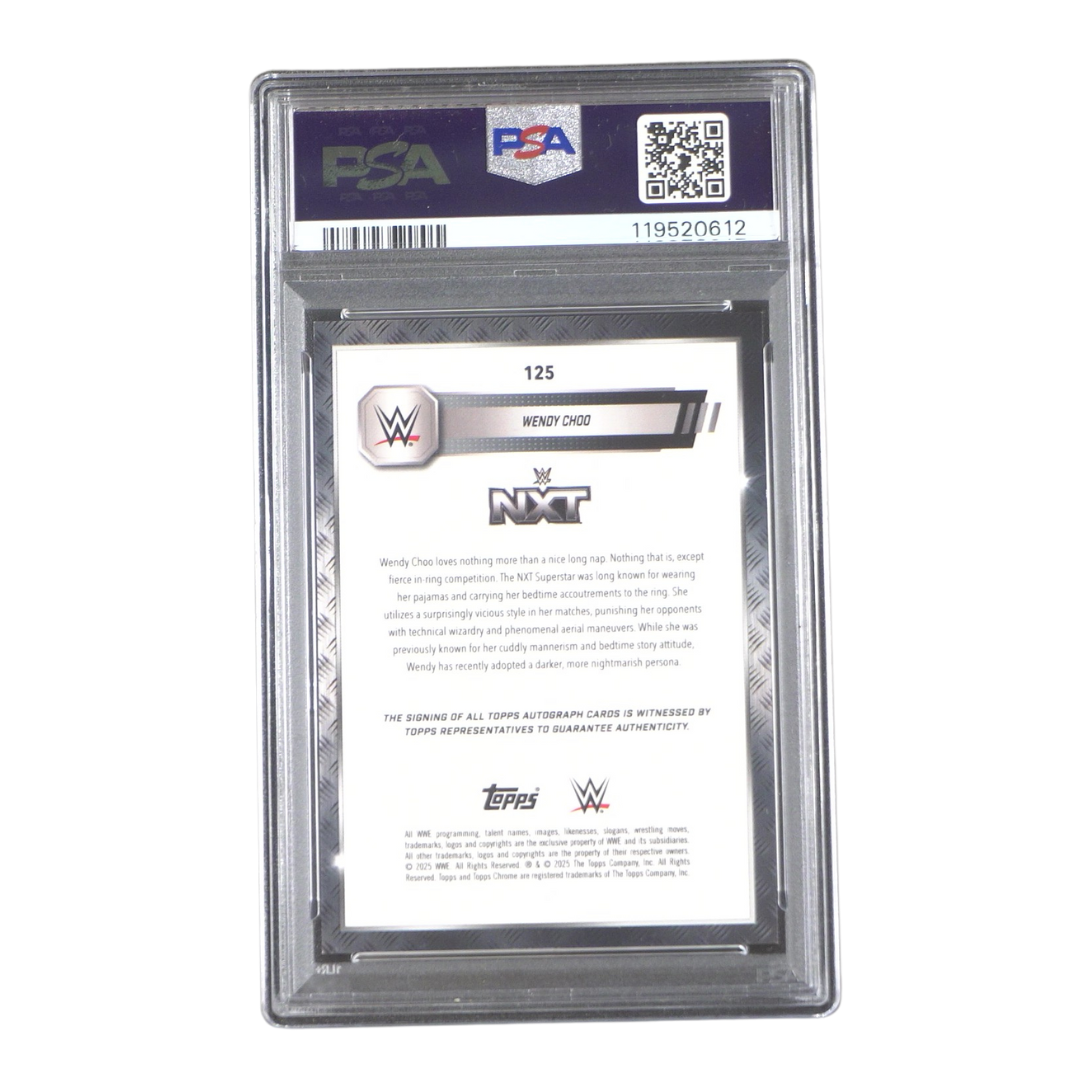 Wendy Choo 03/10 PSA 10 On Card Autograph - 2025 Topps WWE Chrome® (Graded Card) Kommissionsware