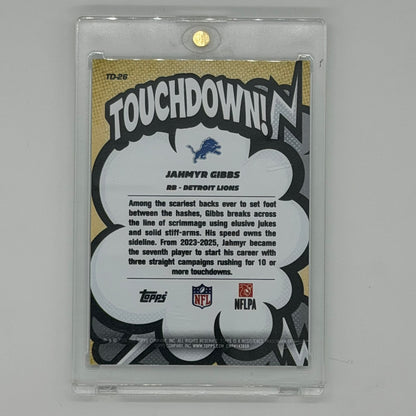 Jahmyr Gibbs Detroit Lions Football Topps 2025 Touchdown! NFL